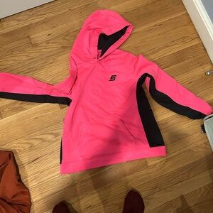 Snap-on Vibrant Pink and Black Hoodie